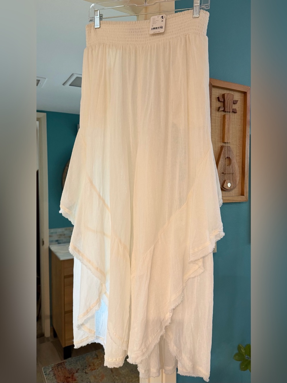 NWT Free People Songs of Summer Pants Flowy Cotton SZ M IVORY - Picture 5 of 10